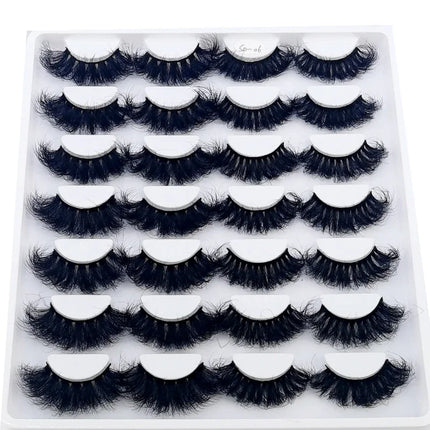 HBZGTLAD 14 Pairs Eyelashes 25mm Faux Mink Eyelashes Long Lasting Fluffy Mink Lashes Dramatic Volume lashes Extension Thick Long