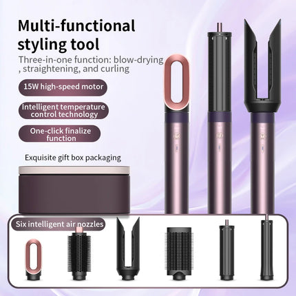 7 in 1 Multi Hair Dryer StylerHS09 Auto-Curling Barrel Hot AirBrush Soft Straightening BrushNegative Ion Fast Dry NozzleGift Box