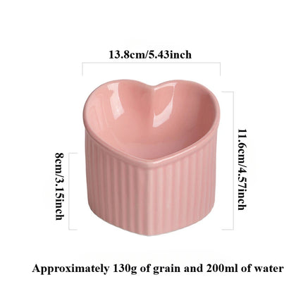 Slanted Ceramic Cat Bowl with Stand - Anti-Tip Elevated Cat Food Dish for Neck Protection, Cute Pet Feeding Bowl dogs universal