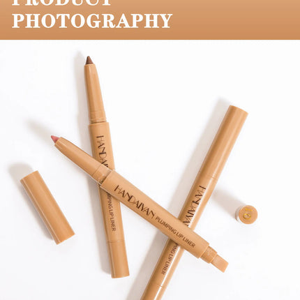 HANDAIYAN Double-Head Waterproof Lip Liner Pen Coffee Brown Outlines Lip Shape Full Lip Contour with Silicone Brush