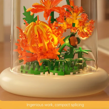 KNEW BUILT Eternal Rose Micro Mini Building Block Flower Toy-Ever-Blooming without Wither,Ideal Valentine's Day Gift for Girls