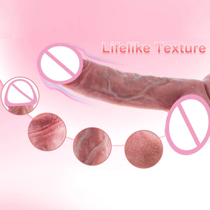 Rechargeable Big Dildo Vibrator for Women Silicone Dildos with Telescopic Swing Heating Remote Control Artificial Penis