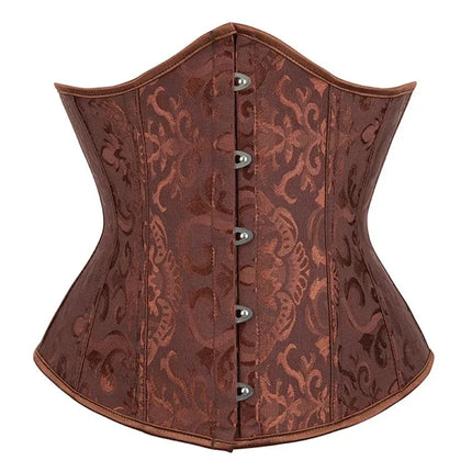 Women Corsets Bustiers Sexy Jacquard Underbust Corset Plastic Bones Korset Basques Shaper Elegant Waist Bustier Top