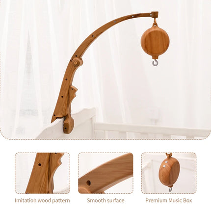 Customize Baby Bed Bell Bracket 0-12 Months Foldable Crib Holder Mobile Wooden Bell Bracket Rattle Toy Newborn  item stuff Gifts