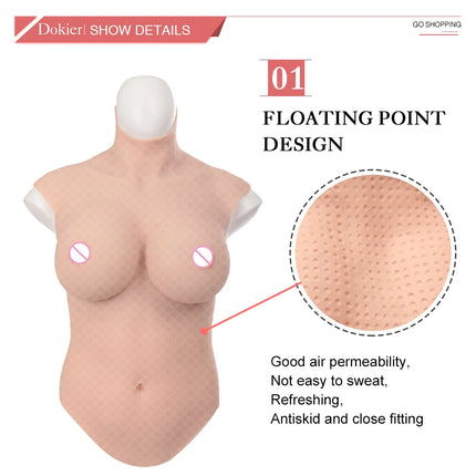 Dokier No-oil Silicone Breast Forms Fake Boobs Plate Enhancer Tits Male to Shemale Transgender Drag Queen Crossdressing Cosplay - TOYS-SUCE