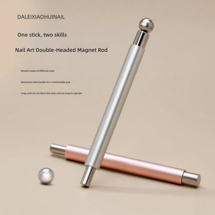 1Pcs Glass Bead Effect Nail Magnetic Stick ﻿Double Head Cat's Eye Magnetic Pen Strong Magnet Steel Ball Detachable Manicure Tool
