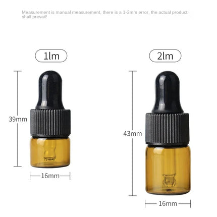 50/100PCS 1-5/ML Essential Oil Glass Refillable Eye Empty Dropper Bottle Container TravelPortable for Essential Oils, Perfumes