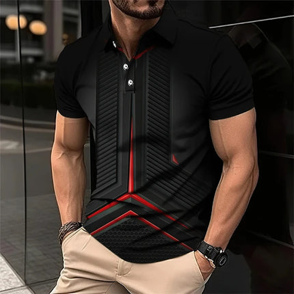 Mecha 3D Printed Short Sleeve Polo Shirts For Men Clothes Cool Tech Style Short Sleeve Fashion Techwear Sports Muscle POLO Shirt