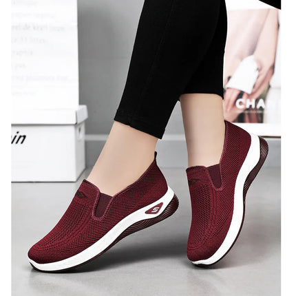 Women Casual Sports Shoes Breathable Lightweight Sneakers Anti-slip Flats Outdoor Running Walking Shoes Female Vulcanized Shoes