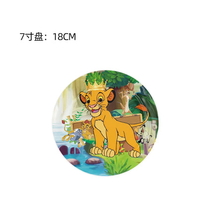 Lion King Simba Disposable Party Tableware Set Paper Plates Cups Napkins Optional Tablecloth Jungle Kids Birthday Party Supplies