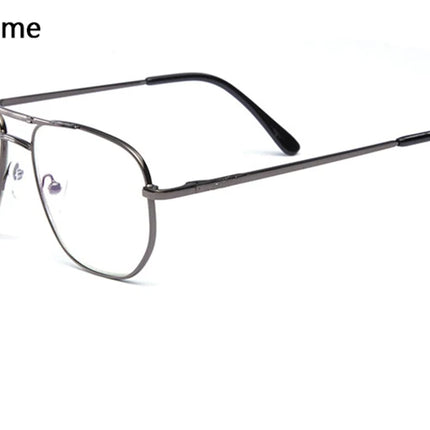 Unisex Stainless Steel Pilot Reading Glasses Women Men Anti Blue Light Presbyopic Eyeglasses Double Bridge Hyperopia Spectacles