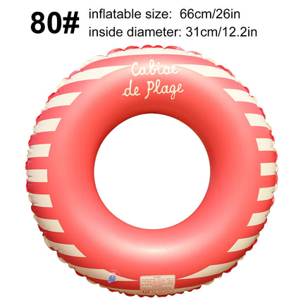 1PC Bright Colors Nordic Style Portable Inflatable Foldable Swim Ring, Summer Pool & Water Safety Float