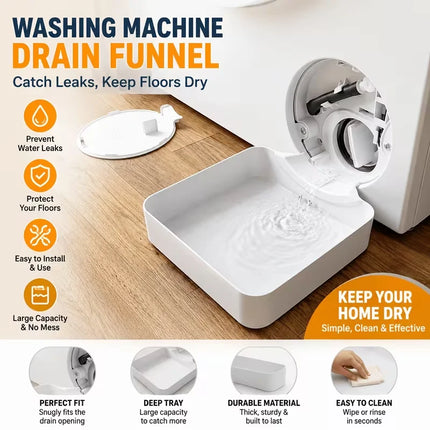 Washing Machine Drainage Funnel - A Drip Tray for Cleaning the Lint Filter, Preventing Water Leakage in the Laundry Room