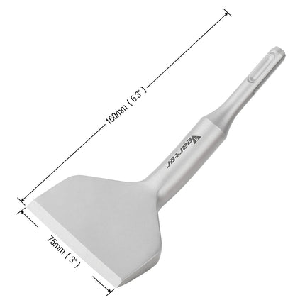 Vearter 75mmX160mm SDS Plus 15° Cranked Angled Wide Bent Chisel Bit for Hammer Drill  Floor Scraper for Concrete Tile Removal