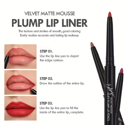 Long-Lasting Waterproof Matte Lip Liner Hydrating Non-Sticky Lip Makeup Contours Lips 5 Shades Available Lipstick Replacement