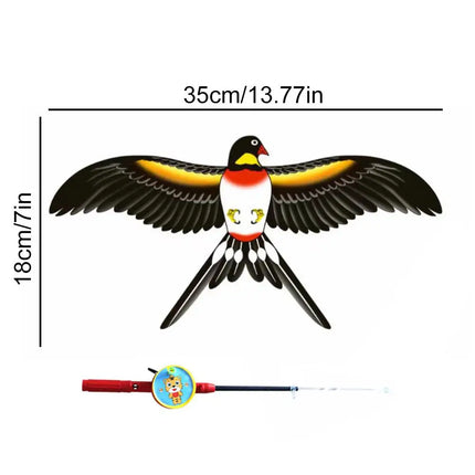 35cm Fishing Rod Kite Toys For Kids Vivid Butterfly Swallow Parrot Easy To Fly Goldfish Kites Garden Decor Ornament