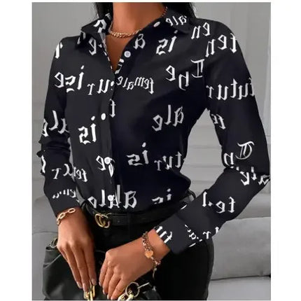 2026 Summer New Women's Long-sleeved Shirt, Single-breasted Printed Shirts Fashion Casual Tops Camisa Female Chemise S-XXL