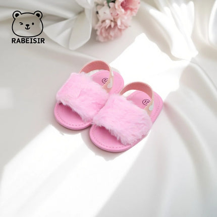 Baby girl winter breathable front shoes cute plush toddler shoes baby shoes