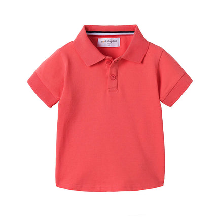 Mudkingdom Boys Polo Shirt Short Sleeve Solid Color Trendy Soft Comfy Lightweight Casual Daily Toddler Tops for Little Boy