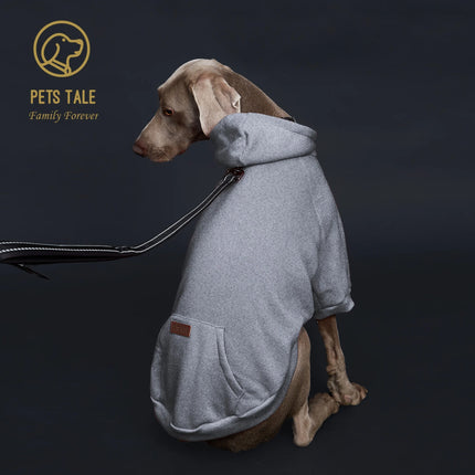 Solid Color Dog Hoodie with Pocket, Leather Patch, Hook and Loop Fastener Collar - Available in 5 Colors