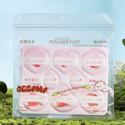 GECOMO 8 PCS Peach Powder puff Series Super Soft Wet And Dry Dual-use Skin-friendly Makeup Sponge