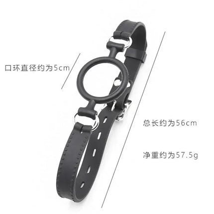 Sex Products Oral Fixation Buckled Head Harness with Mouth Gag for Adult Women Stuffed Sex Adjustable Fetish Leather O-rings