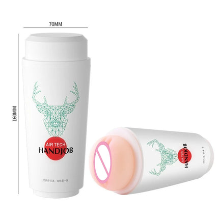 Portable Reusable Pocket Pussy Design for Privacy Travel-Friendly Adult Toy for Men 18+ Discreet Milk Tea Cup Male Masturbator