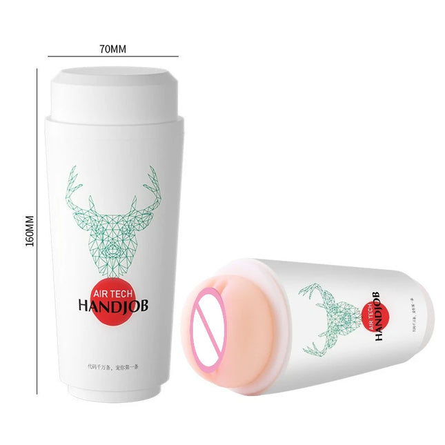 Portable Reusable Pocket Pussy Design for Privacy Travel-Friendly Adult Toy for Men 18+ Discreet Milk Tea Cup Male Masturbator