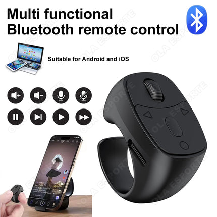 New Smart Fingertip Ring Remote Control Wireless Bluetooth Mobile Selfie Mice Selfie Video Automatic Page Turner Browsing 2025