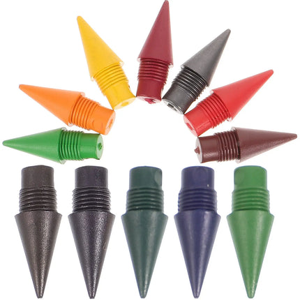 12 Pcs Colored Pencil Heads Everlasting Refill Infinite Replaceable Nibs Writing Supplies Students Artists School Office Pens