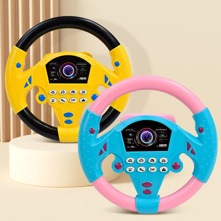 Kids Simulated Steering Wheel Toy with Music Light,Early Educational Electric Sounding Toy Small Steering Wheel Toy Gift for Kid