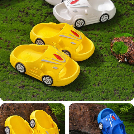 Kids Luminous Slippers Summer Indoor Cartoon Car Girls Shoes Soft Anti-slip Boy Beach Shoes Fashion Outdoor Children LED Slipper