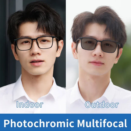 Photochromic Progressive Multifocus Computer Reading Glasses  Transition UV Sunglasses Anti Glare Sun Reader for Women Men