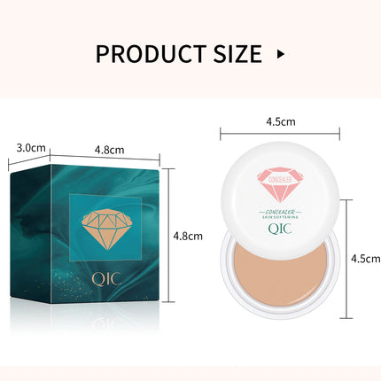 QIC Waterproof & Sweatproof Concealer Cream - Tattoo coverage, Long-Lasting Foundation, Natural,Full coverage, All Skin Types