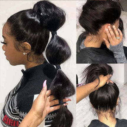 HD 360 Full Lace Wig Human Hair Pre plucked HD Lace Wig 13x6 Human Hair Wigs 36 inch Bone Straight Lace Frontal Wig For Women