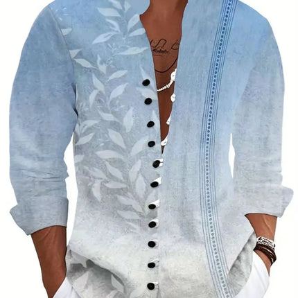 New men's fashionable casual shirts, autumn and spring men's retro cotton and linen shirt tops are dispatched quickly