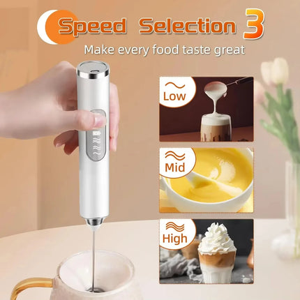 Portable electric milk mixer, handheld mixer, USB mini coffee machine mixer, cappuccino cream mixer, egg beater, food mixer