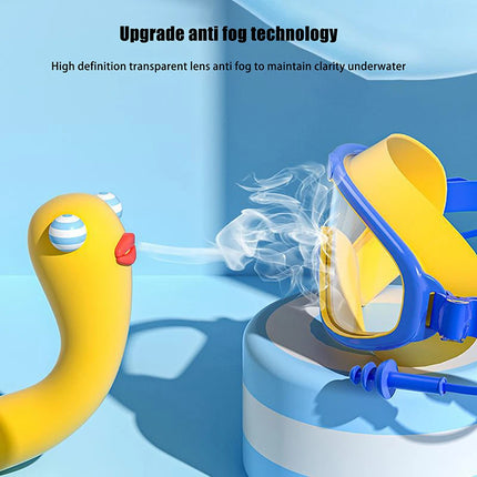 Large Frame Outdoor Swimming Goggles Anti-Fog Wide View Scuba Diving Swimming Glasses with Earplugs for Adult Youth Water Sports