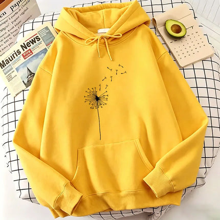Retro Dandelion Print Hoodies Spring Autumn Winter Casual Hoodies Sweatshirts Men Women Tops Clothing Pullovers Hoodie