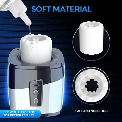Automatic 7 Thrusting Rotating Male Masturbator Portable Auto Stroker Masturbating Sex Machine Real Vagina for Men