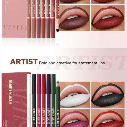 6pcs Matte Dual-Ended Lip Liner Pencils Set Long-Lasting Non-Drying Perfect for Lining Filling Lips Versatile for All Skin Typ