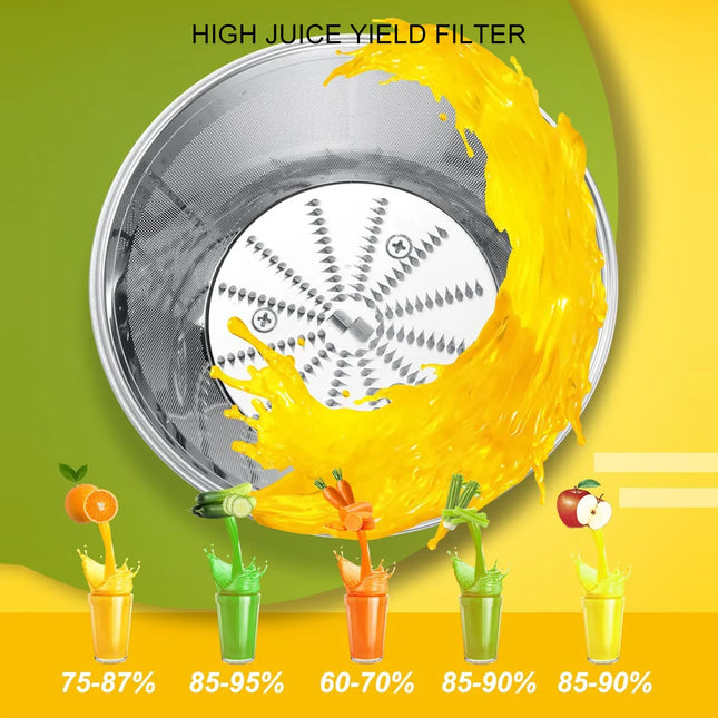 Juicer Machine 1000W Automatic Big Mouth Large Feed Chute Juicing Extractor for Whole Fruits and Vegetables