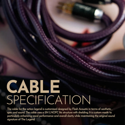 TANGZU Zetian Wu The Legend Dual-Planar Hybrid Driver Wired Earphones IEM 0.78mm 4.4mm Cable Hybrid Driver