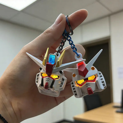 New SD RX-78-2 Luminous Head Keychain Desktop Ornament backpack charm PVC Model Collectible Anime Figure Trendy Toy Gift