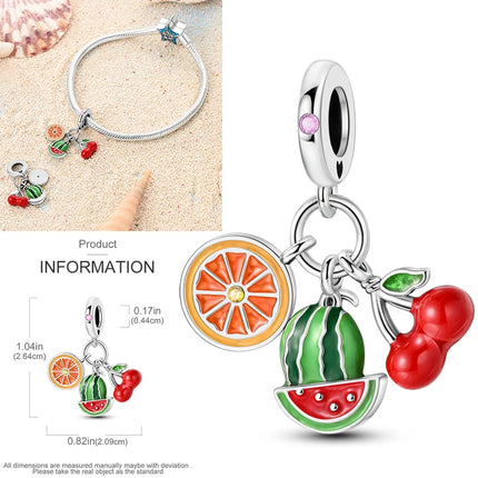 New 925 Sterling Silver Cactus Four Leaf Clover Charm Spring Green Series Bead Pendant For Original Beads Bracelet DIY Jewelry
