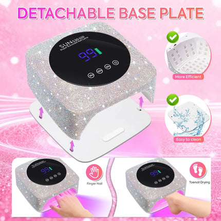 UV LED Nail Lamp For Nails 57LEDS Wireless Gel Polish Curing Lamp With Large Screen Professional Nail Equipment For Salon