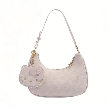 Sanrio 2026 New Sanrio Pink Cute Hello Kitty Armpit Bag, Cartoon Girl Fashion Versatile Shoulder Bag Handbag
