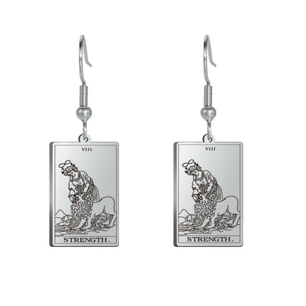Classic Tarot Cards Stainless Steel Drop Earring for Women Sun Moon Star Lovers Divination Tarot Jewelry Birthday Gift