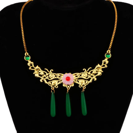 The Apothecary Diaries Cute MaoMao Hair Clip Gold Rose Hair Accessory Earrings Necklace Set Love Hairpin Anime Cosplay Props Gif