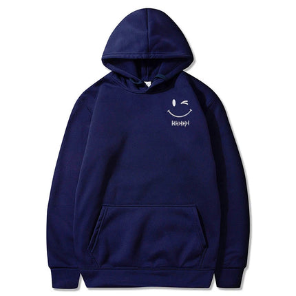 New Smiley Face Fun and Fashionable Couple Hooded Sweatshirt, Loose and Casual Hooded Sweatshirt, Running Sports Coat